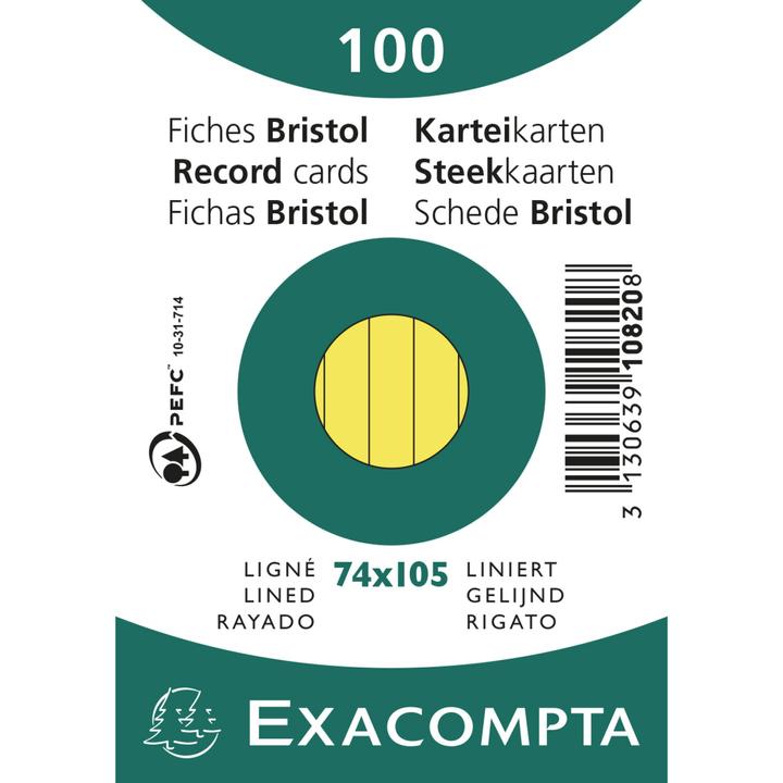 Image du produit Exacompta Fiches (74 x 105 mm, 205 g/m², 100 x)