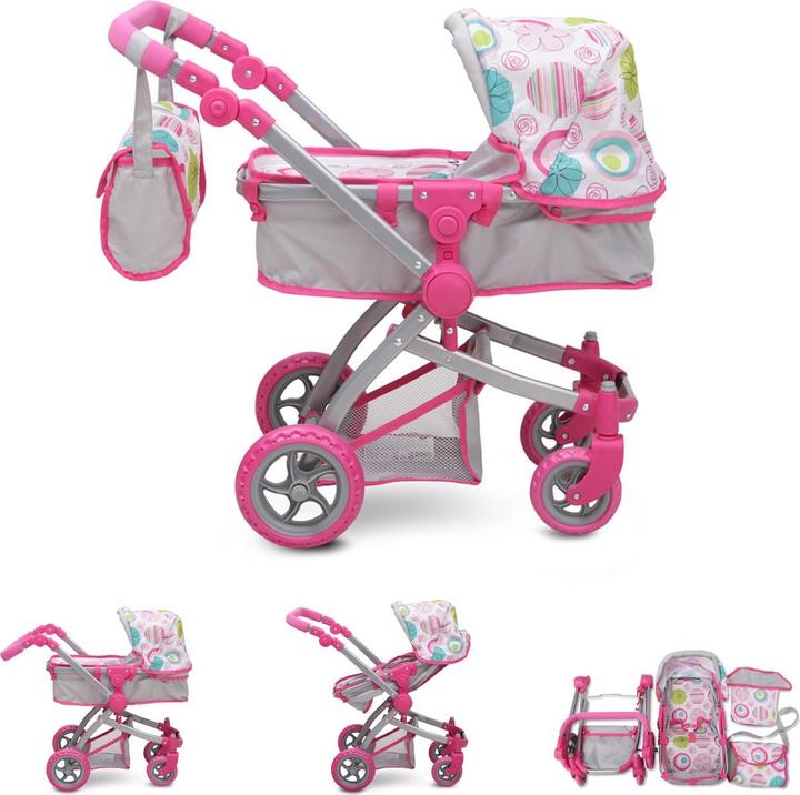 Actual product image Moni Nano doll carriage pink Rose 9651B