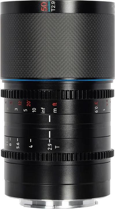 Actual product image Sirui Saturn 50mm T2.9 1.6x anamorphic full-frame carbon fibre lens Sony E E50B (Blue Flare) (Sony E, full size)