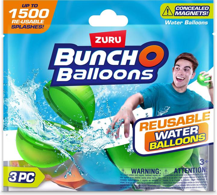 Actual product image Zuru Bunch O Balloons Reusable Water Balloons 3pack ass.