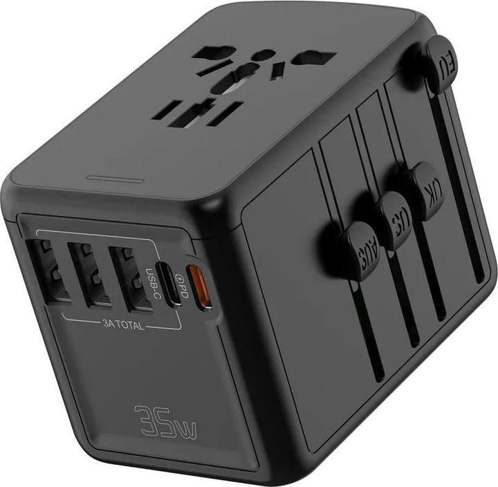 Immagine prodotto PhoneLook Adattatore da viaggio 35W multiprise UE-UK-US-AU 3x USB-A e 2x USB-C PowerDelivery