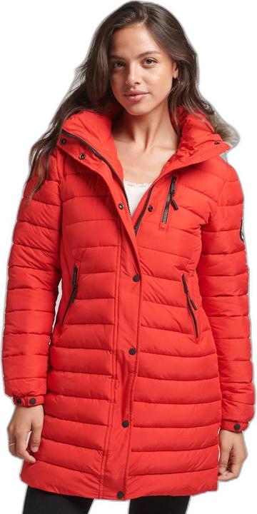 Produktbild Superdry Halblange Daunenjacke mit Kapuze und Kunstpelz, Damen (S)