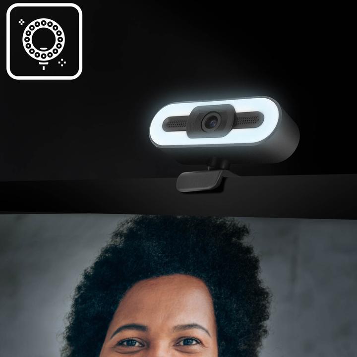 Image du produit Avizar Webcam HD 1080P grand angle en streaming avec lumière LED + microphone - Noir (2 Mpx)