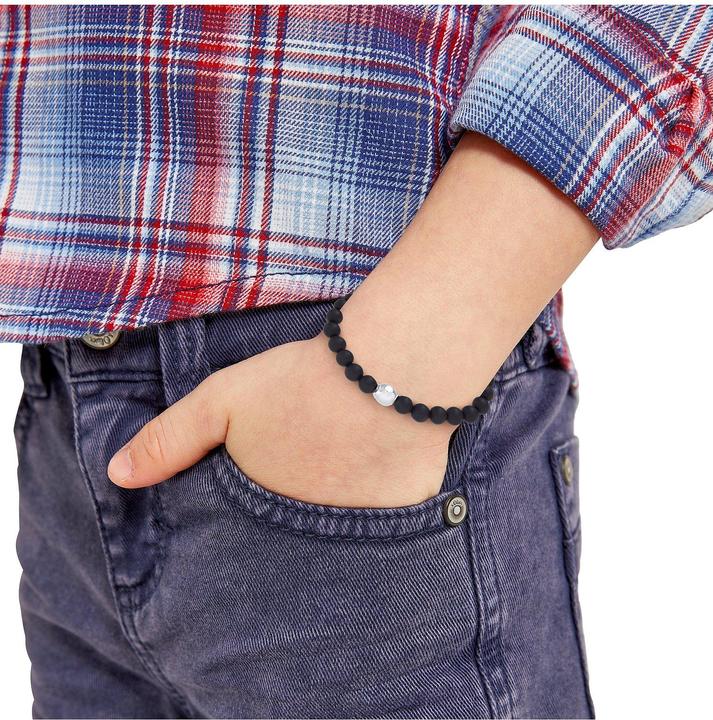 Actual product image S.Oliver Arm jewellery for boys, stainless steel, agate | globe (16 cm, Stainless steel)
