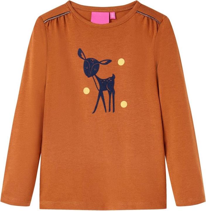 Image du produit VidaXL T-shirt manches longues enfant Cognac 128,Matière : 95% coton. 5 (128)