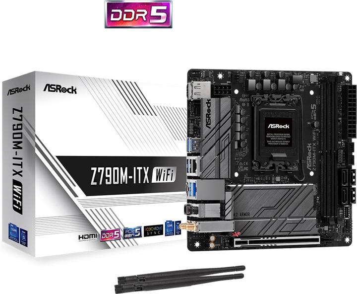 Actual product image AsRock Z790M-ITX WiFi (LGA 1700, Intel Z790, Mini-ITX)