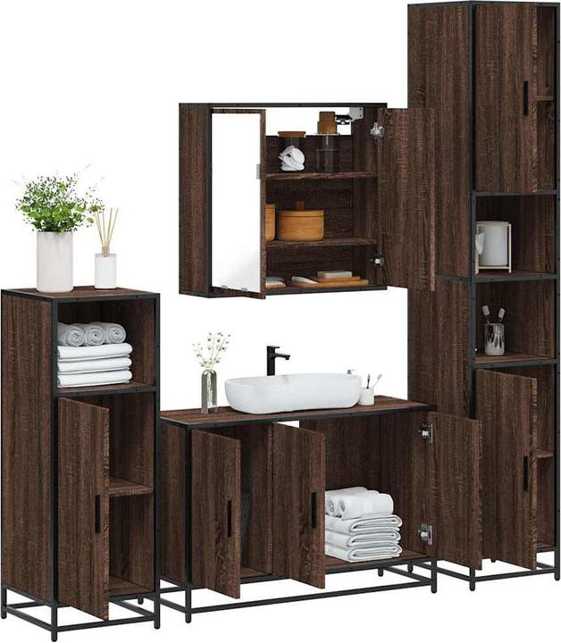 Image du produit VidaXL Ensemble de 4 meubles de salle de bains en bois composite marron aspect chêne