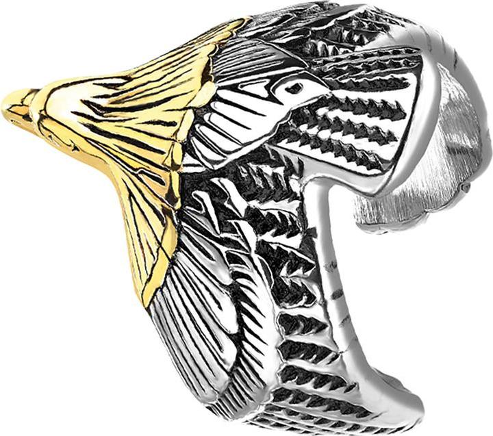 Image du produit Star Piercing Bague argent Aigle avec tête en or (64, Acier)