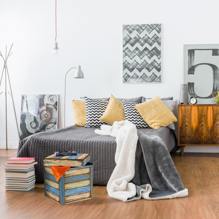 Actual product image Relaxdays Storage pouffe
