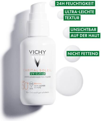 Image du produit Vichy Capital Soleil UV-Clear 40ml (Crème solaire visage, SPF 50+, 40 ml, 65 g)