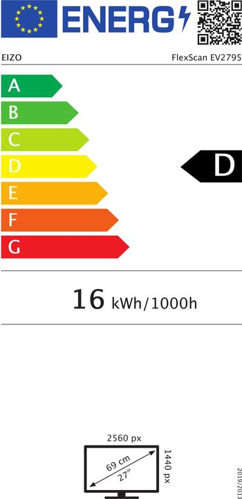 Energy Label Eizo EV2795 (2560 x 1440 pixels, 27")