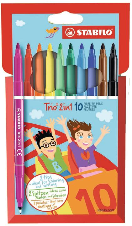 Image du produit STABILO Trio au feutre et au crayon fin tout en un (Multicolore, 10 x)