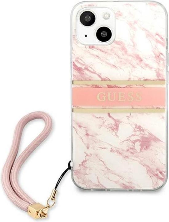 Actual product image Guess Hard Cover Marble Stripe with Strap (Apple iPhone 13 mini)