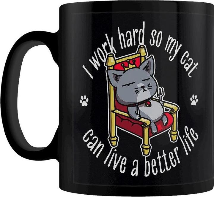 Produktbild Grindstore Kaffeebecher I Work Hard So My Cat Can Live A Better Life (325 ml)