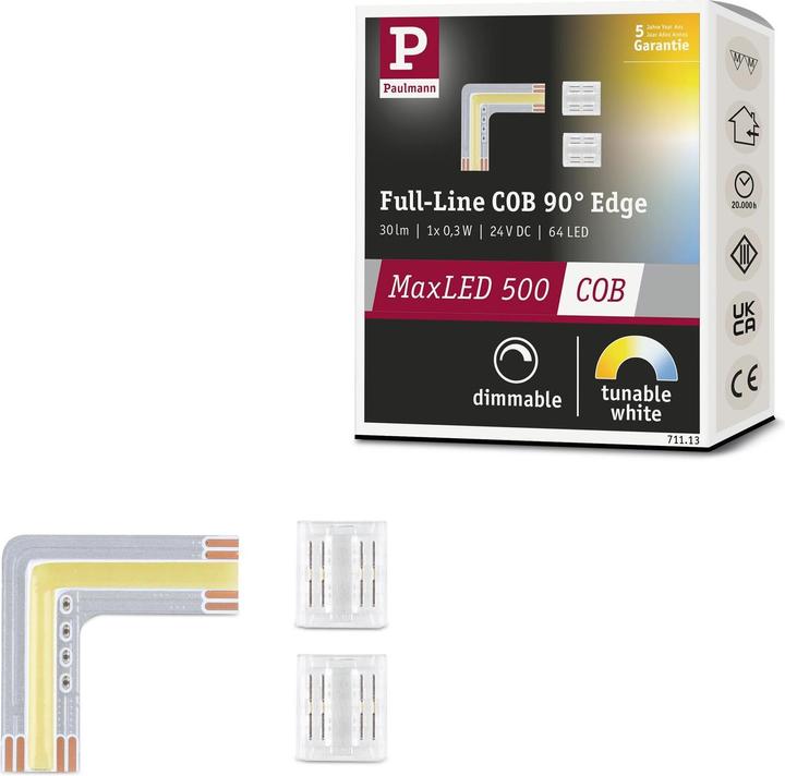 Produktbild Paulmann MaxLED 500 Full-Line COB Stripe Ecke (Weiss, 3 cm, Indoor)
