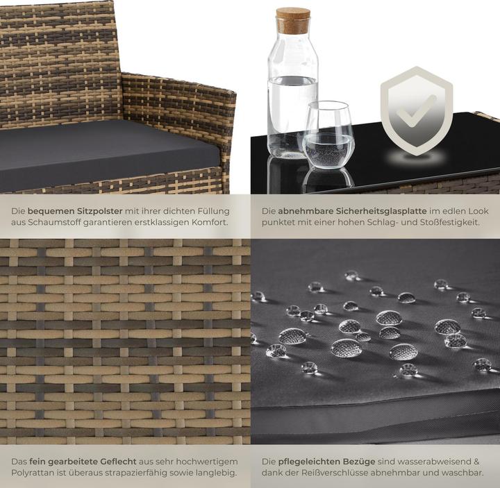 Immagine prodotto tectake Set da giardino in rattan Palese per 4 persone