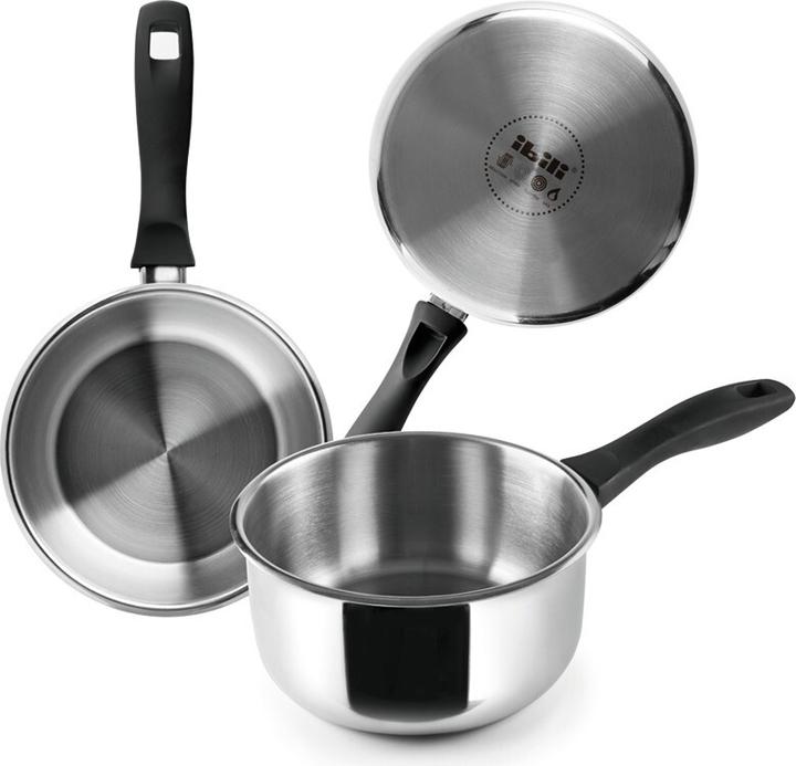 Image du produit Ibili Casserole en acier inoxydable à induction 14 cm Convient à tous les types de cuisinières (Casserole à manche, Acier inoxydable)