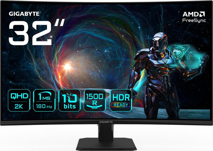Immagine prodotto Gigabyte Dis 32 GBT GS32QCA QHD 180Hz IPS Curved (2560 x 1440 pixel, 31.50")