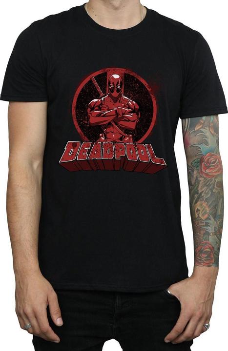 Actual product image Deadpool Mens Arms Crossed Logo T-Shirt (S)