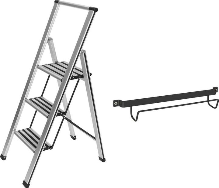 Actual product image Wenko Folding step silver 3 steps, H: 119.0 cm (Folding step, 44 cm)