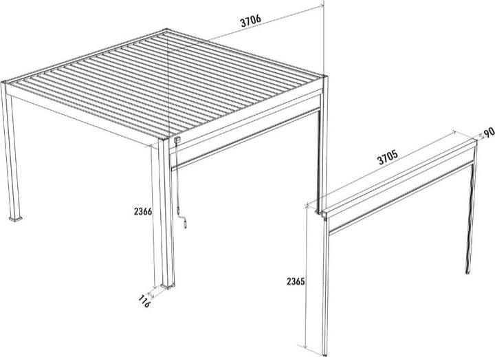 Immagine prodotto Weide Sonnenrollo für Pergola 4.00m Sand (9 cm, 370.50 cm)