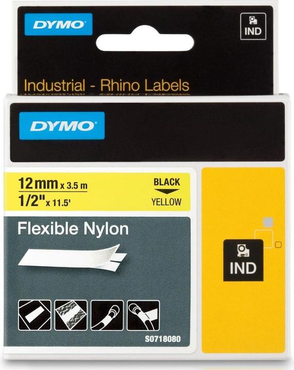 Actual product image Dymo 12mm nylon writing tape (1.20 cm, Yellow)