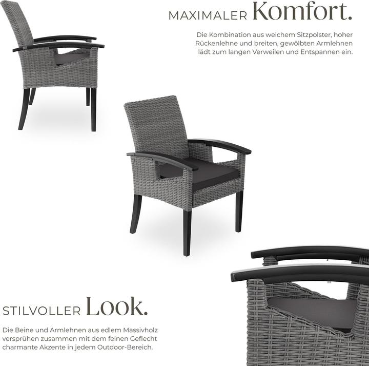 Produktbild tectake Rattan Stuhl Rosarno