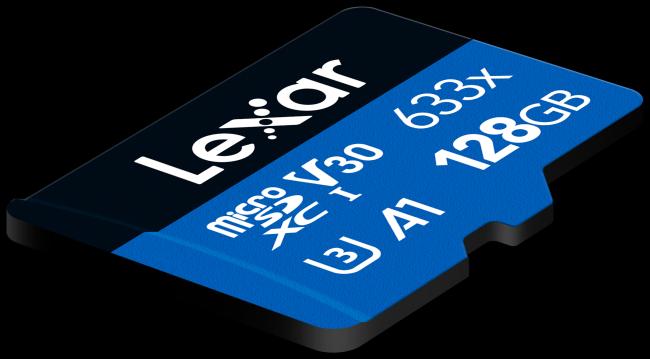 Actual product image Lexar High performance 633x microSDHC/microSDXC UHS-I U3 (128 GB, microSDXC, U3, UHS-I)