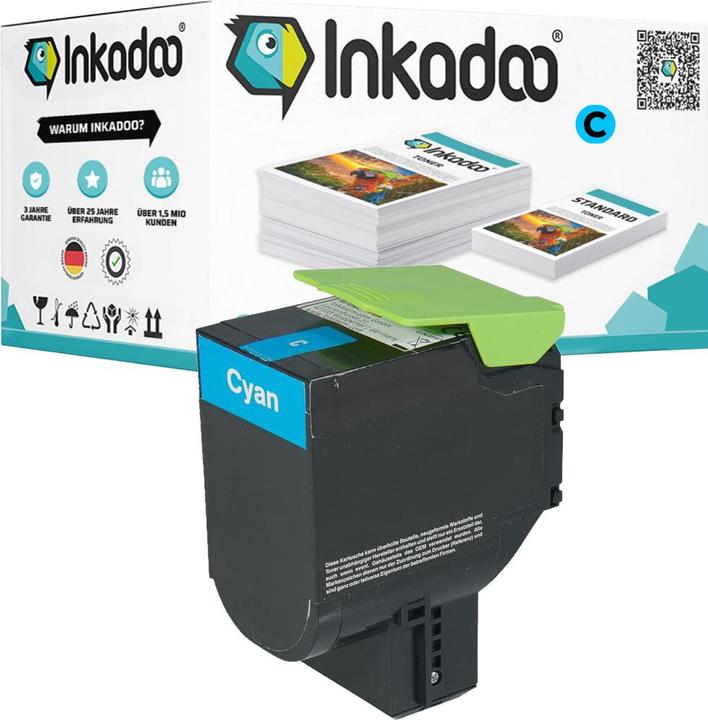 Actual product image Inkadoo Toner compatible with Lexmark 24B6008 toner, cyan Cyan (C)