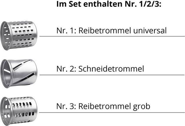 Produktbild Tromco Raffelvorsatz-Set Classic mit Trommel 1/2/3 (Kenwood)