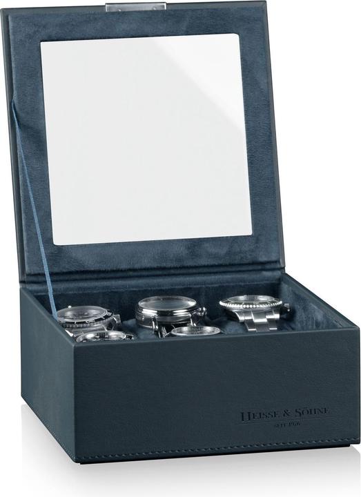 Actual product image Heisse & Söhne Stackable jewelry box Mirage L - top: watch box for 6 watches - Blue