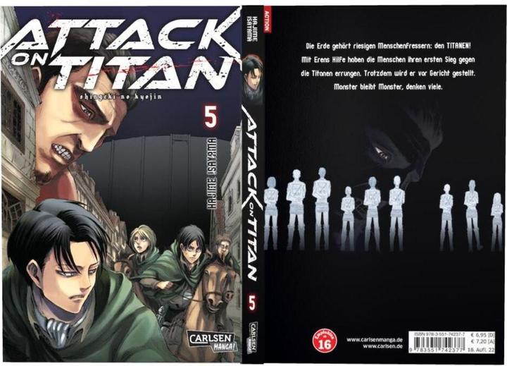 Actual product image Attack on Titan, Band 5 (German, Hajime Isayama, 2014)