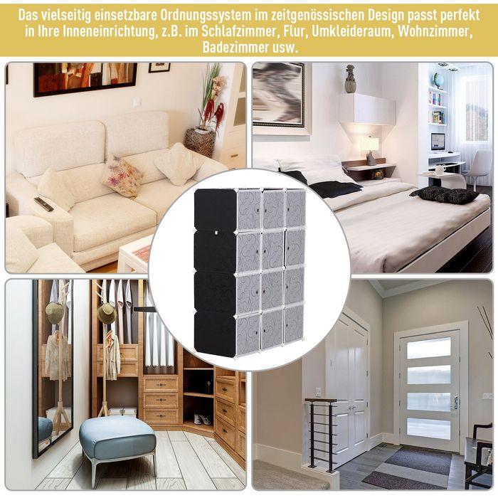 Immagine prodotto Swisshandel24 Armadio Armadio fai da te Sistema di scaffalatura Scaffale a innesto Armadio a cubo con asta (111 x 47 x 145 cm)