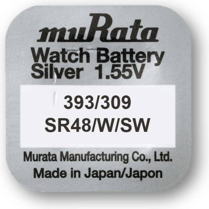Produktbild Murata Knopfzelle Silberoxid n 393 (10 Stk., SR48, 75 mAh)