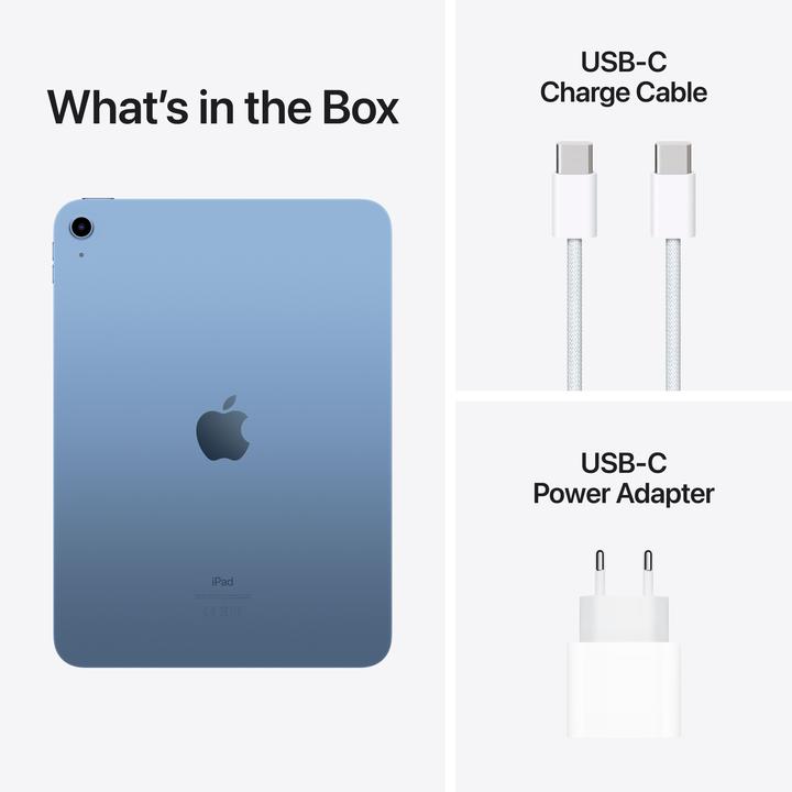 Produktbild Apple iPad 2022 (10. Gen) inkl. Poweradapter (nur WLAN, 10.90", 64 GB, Blue)