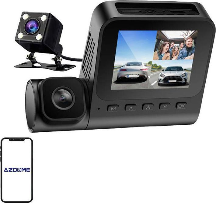 AZDome 1080p front camera, 1080p indoor camera and VGA rear camera V600-3CH, G-sensor (Accelerometro)