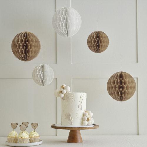 Actual product image Ginger Ray Neutral paper honeycomb decorations