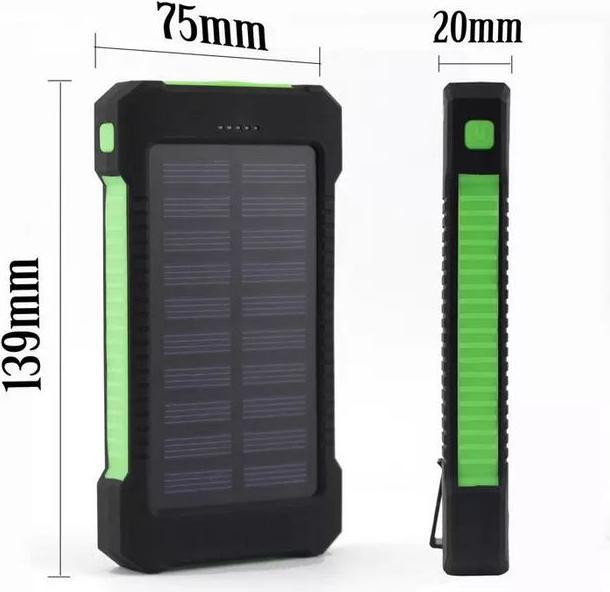 Image du produit PhoneLook Batterie externe étanche 10000mAh Power Bank avec panneau solaire & LED (10 W)