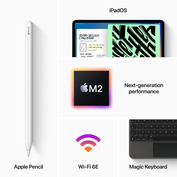 Actual product image Apple iPad Pro 2022 (4. Gen) (WLAN only, 11", 256 GB, Silver)