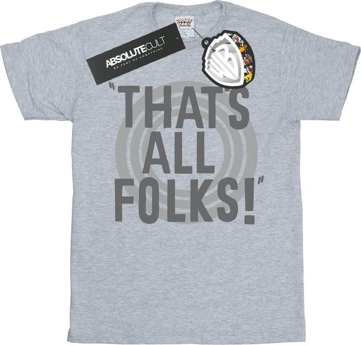 Looney Tunes That's All Folks Text TShirt (XL)