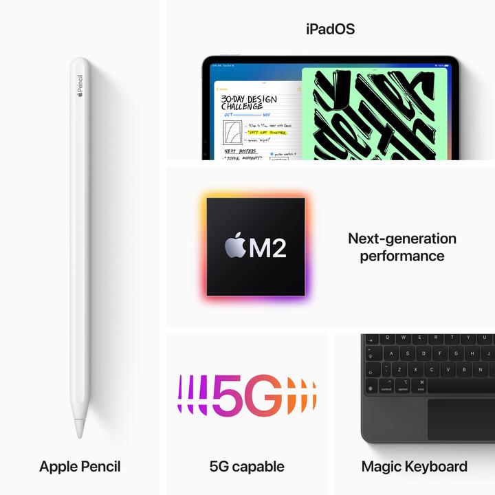 Image du produit Apple iPad Pro 2022 (4. Gen) (5G, 11", 512 Go, Silver)