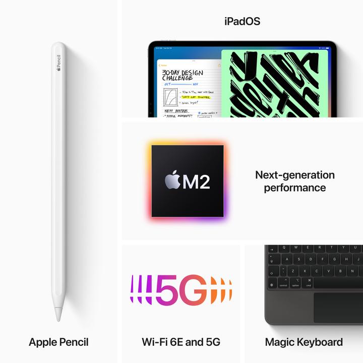 Produktbild Apple iPad Pro 2022 (4. Gen) (5G, 11", 128 GB, Space Grey)