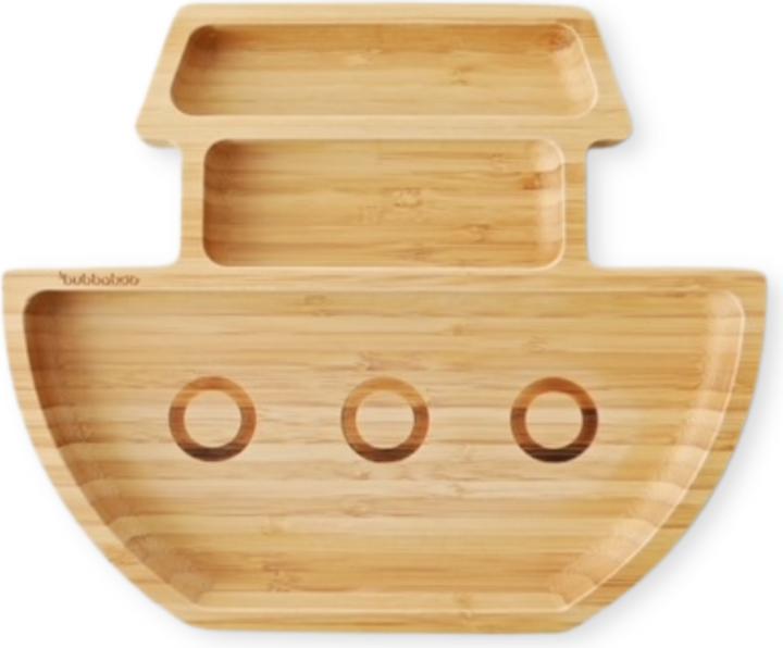 Actual product image Bubbaboo Bamboo plate, ship blue