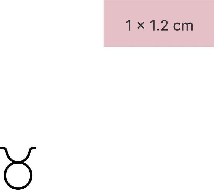 Actual product image minink Temporary tattoo - zodiac sign Taurus minimalist