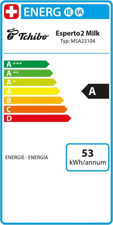 Etichetta energetica Tchibo Esperto2 Milk