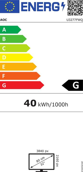Energie-Label AOC U3277fwq (3840 x 2160 Pixel, 32")