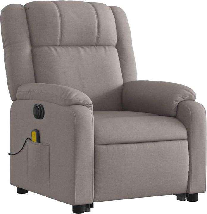 Immagine prodotto VidaXL Poltrona massaggiante Ausilio per la risalita Poltrona elettrica per TV Poltrona in tessuto Taupe
