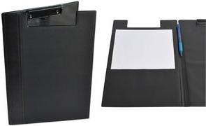 Actual product image Elba Porte-bloc double "ÉLÉGANCE", DIN A4, noir en PVC expansé avec rabat, Pince latérale pour maintenir (A4)