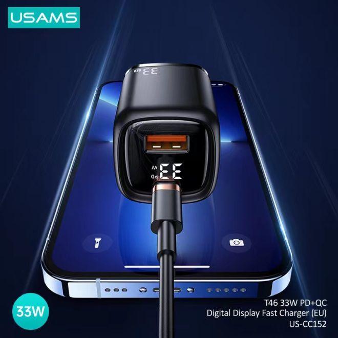 Image du produit Usams Chargeur rapide 33W QC + PD à affichage numérique (33 W)