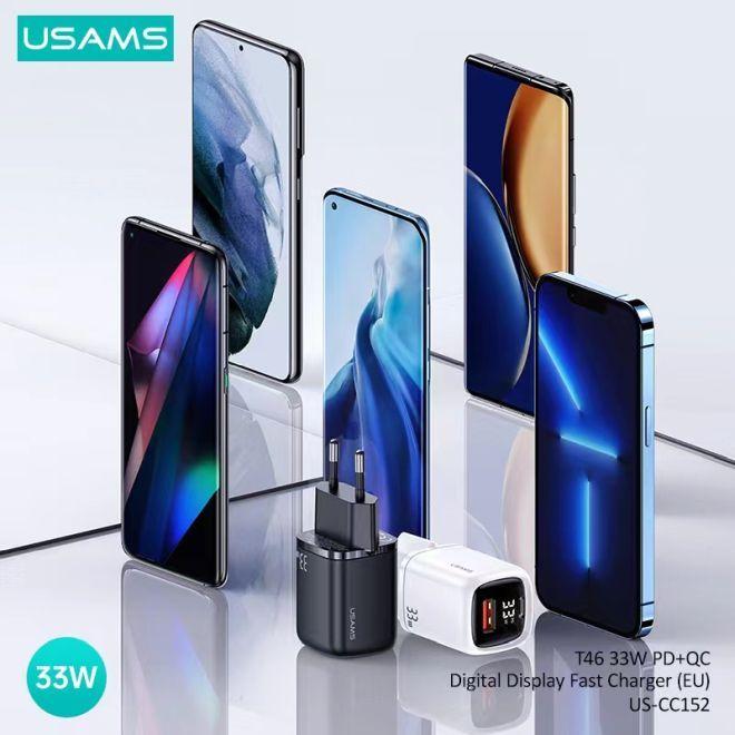 Actual product image Usams 33W QC + PD Digital Display Fast Charger (33 W)